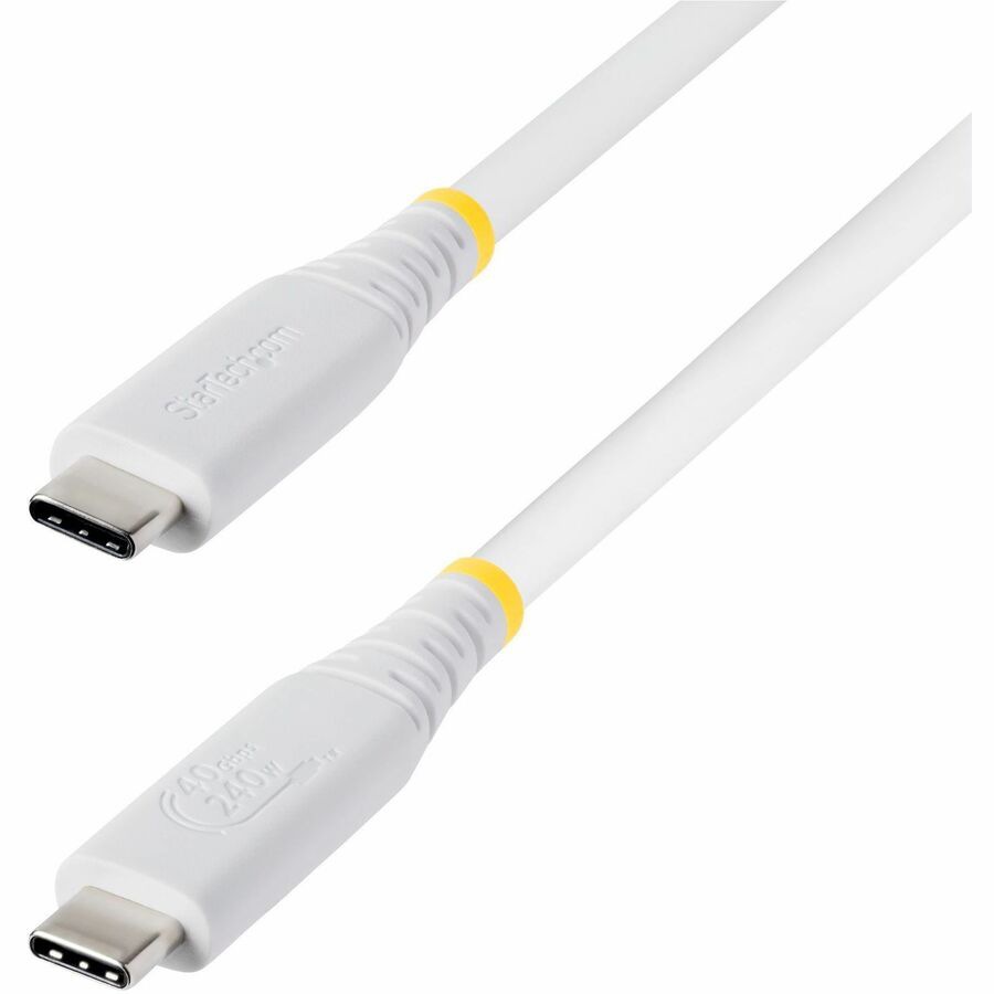 StarTech 3ft (91cm) USB4 Cable, 40Gbps, USB-IF Certified USB-C Cable, 240W PD, 8K 60Hz/4K 240Hz, White USB-C Cord