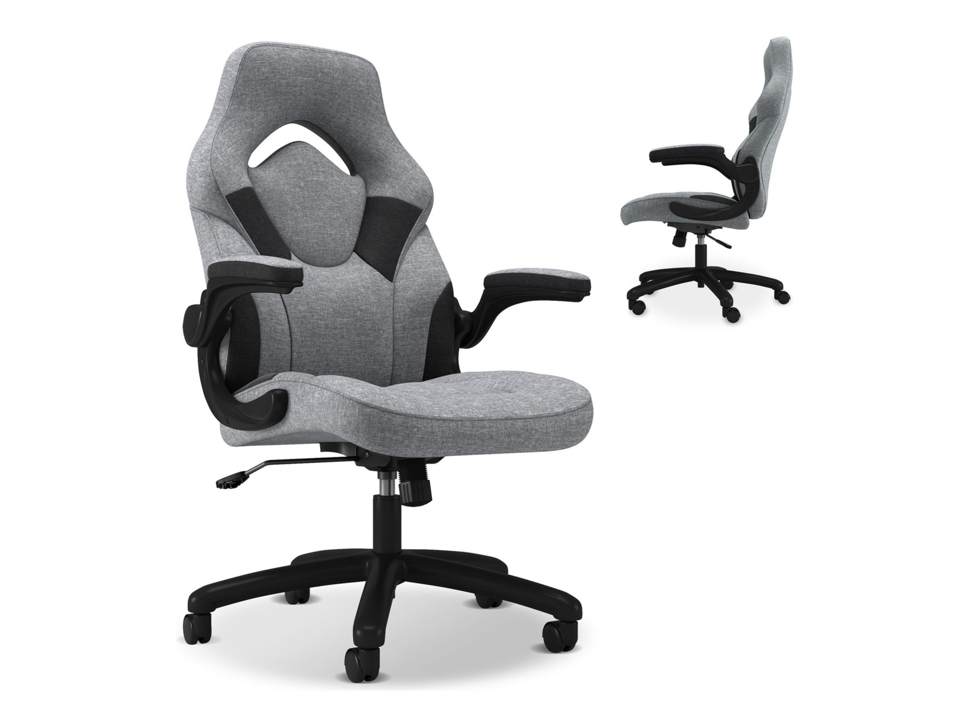RESPAWN 3085 - Gaming Chair - Ergonomic - Bonded Leather, Mesh - Gray Fabric