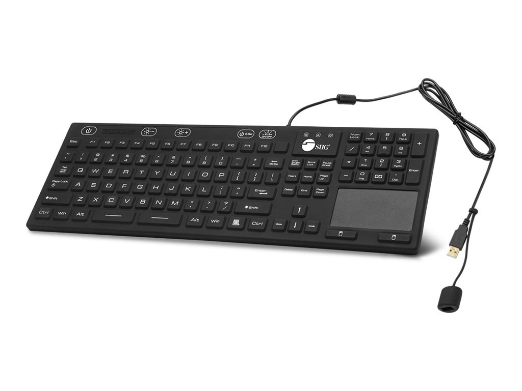 SIIG - keyboard - industrial - with touchpad - QWERTY - black Input Device