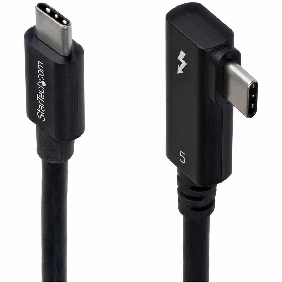 StarTech 2.6ft Right Angle Thunderbolt 5 Cable, 80Gbps/Up to 120Gbps, 240W PD, 8K 60Hz, Certified Thunderbolt Cable