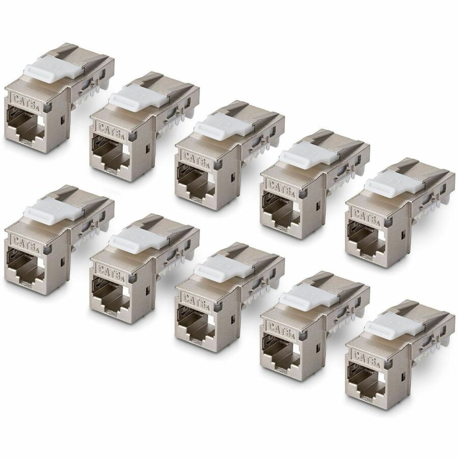 StarTech Shielded Cat6a Keystone Jack, 10-Pack RJ45 Ethernet Keystone Jacks