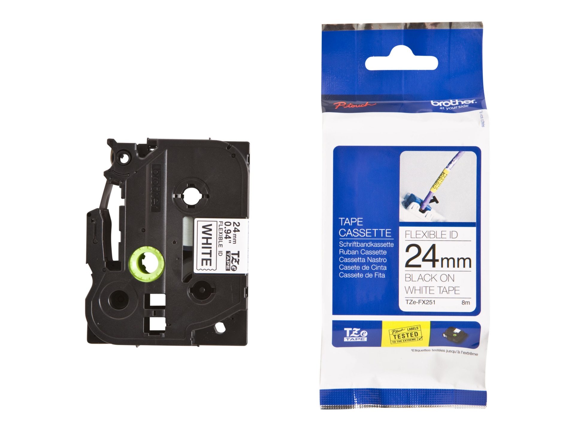 Brother TZe-FX251 - flexible ID tape - laminated - 1 cassette(s) - Roll (2.
