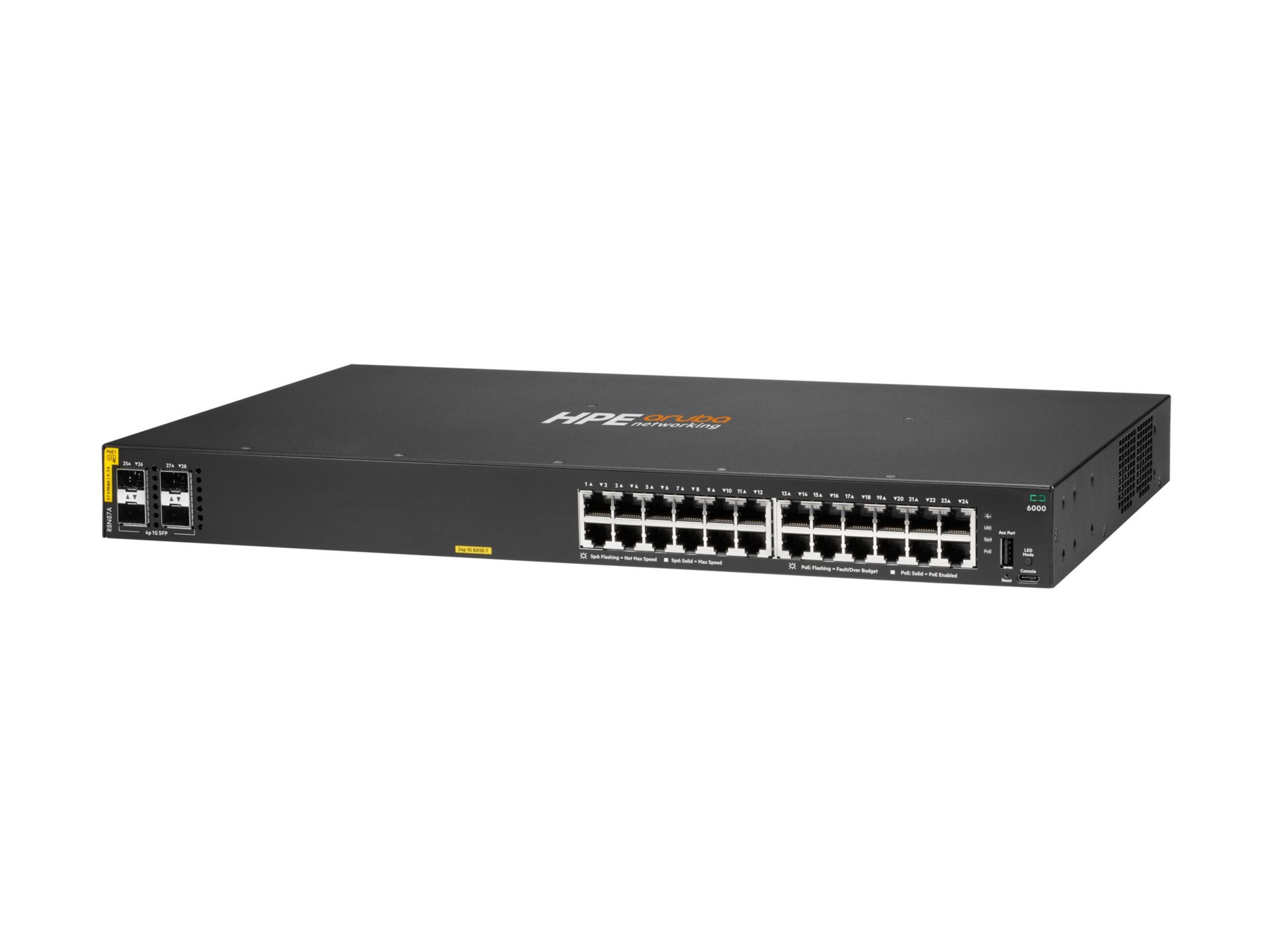 HPE Aruba 6000 24G Class4 PoE 4SFP 370W Switch - switch - 24 ports - manage