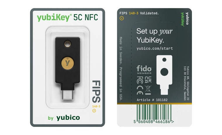 Yubico YubiKey 5C NFC FIPS - USB security key - 101182 - Security