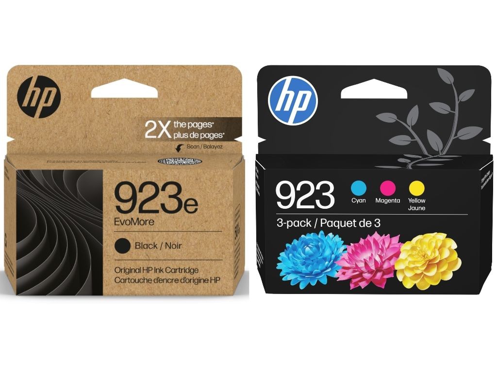 HP 923e/923 Black High Yield and Cyan/Magenta/Yellow Standard Yield Ink Car