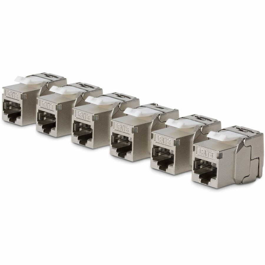 StarTech Cat8 Keystone Jack, 6-Pack RJ45 Ethernet Keystone Jacks, STP Cat8