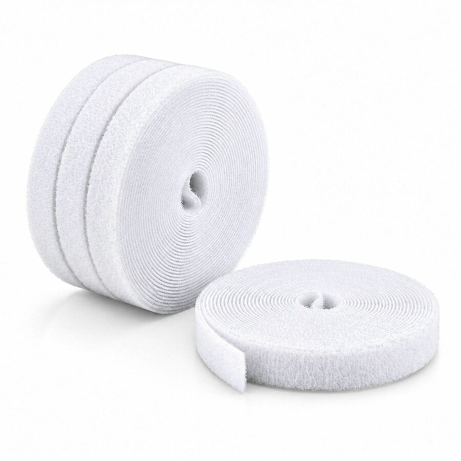 StarTech 4-pack 15ft (4.6m) Hook and Loop Roll, 0.5in Wide, White, Cut-to-S