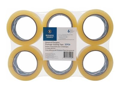 Business Source packaging tape - 1.87 in x 330 ft - clear (pack of 6)