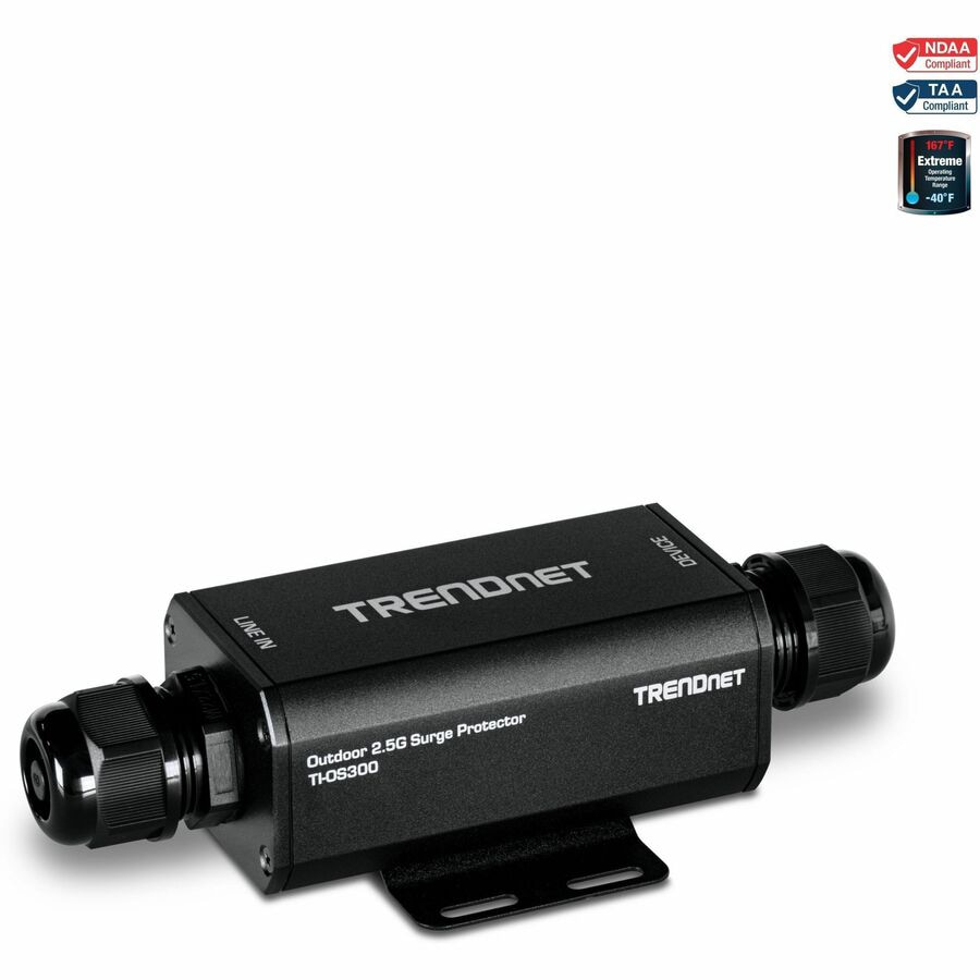 TRENDnet Outdoor 2.5G PoE++ Ethernet Surge Protector, TI-OS300, 2 x 2.5Gbps