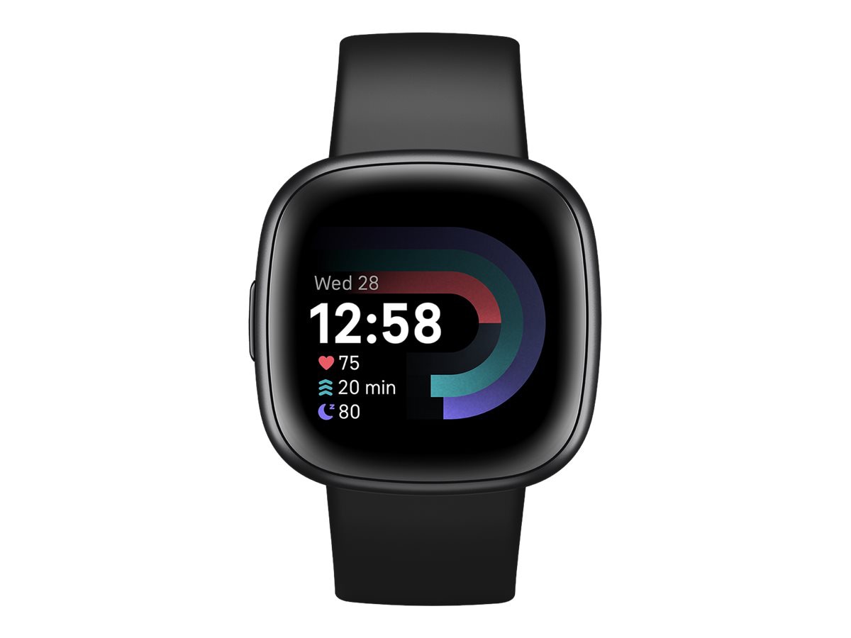 Fitbit Versa 4 - graphite aluminum - smart watch with infinity band - black