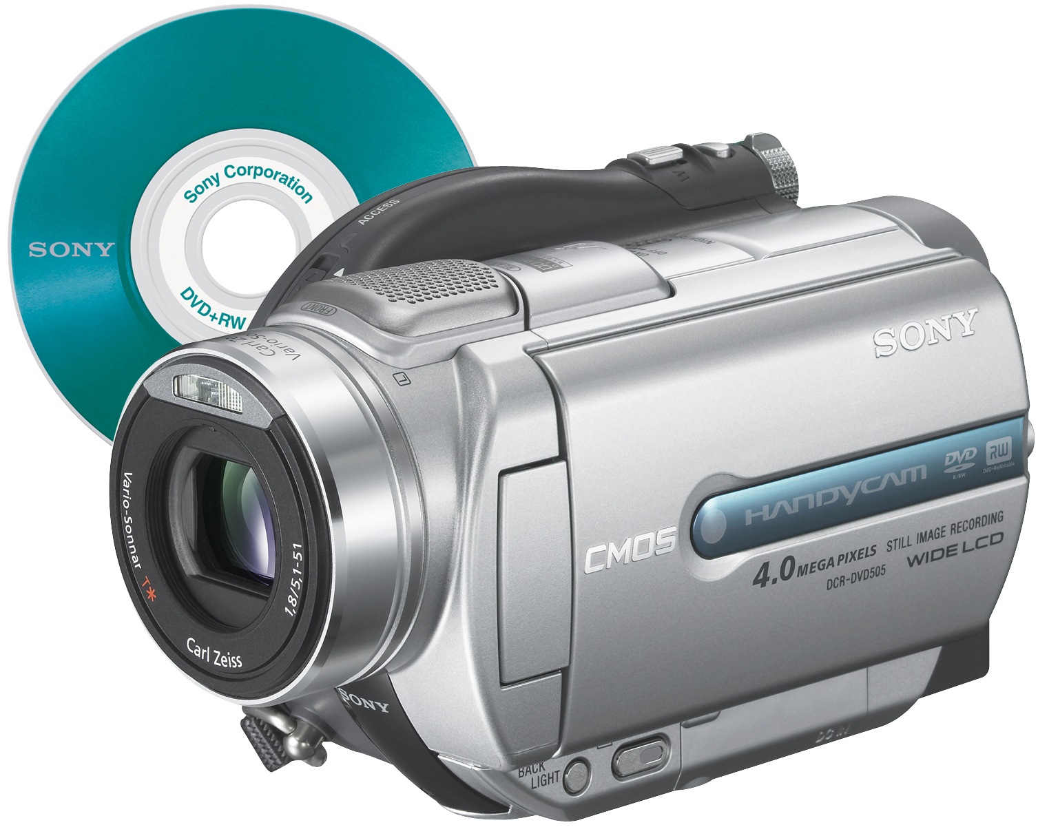 Sony Handycam DCR DVD505 - camcorder - 3" DVD-R, 3" DVD-RW, 3" DVD+RW