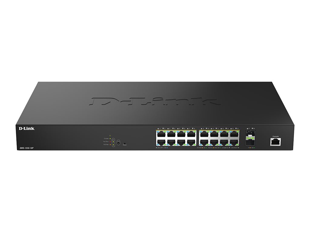 D-Link DMS-1250-18P - switch - 16 ports - smart