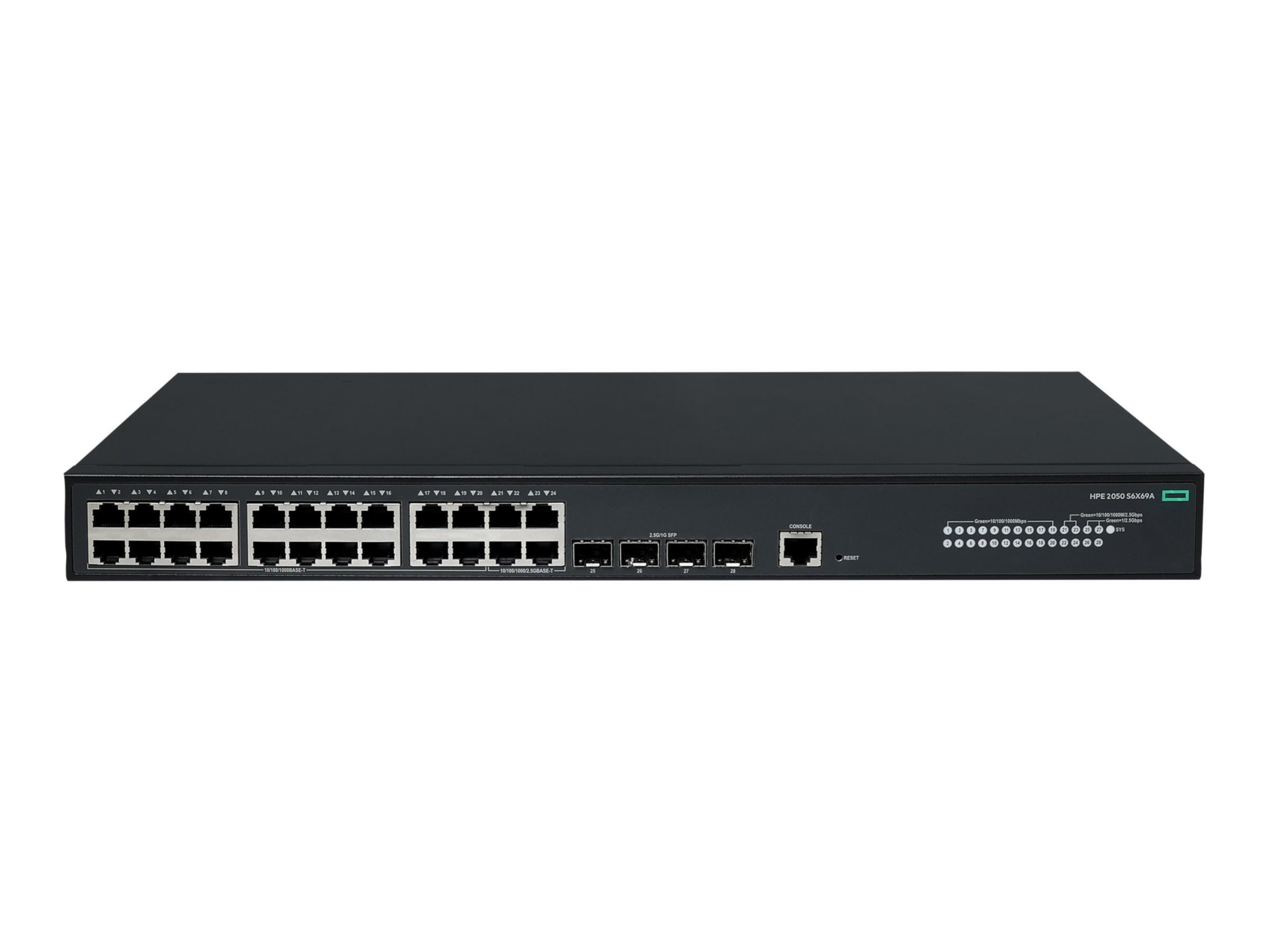 HPE Networking Comware 2050 20p 10/100/1000BASE-T 4p Smart Rate 1/2.5GbE 4p