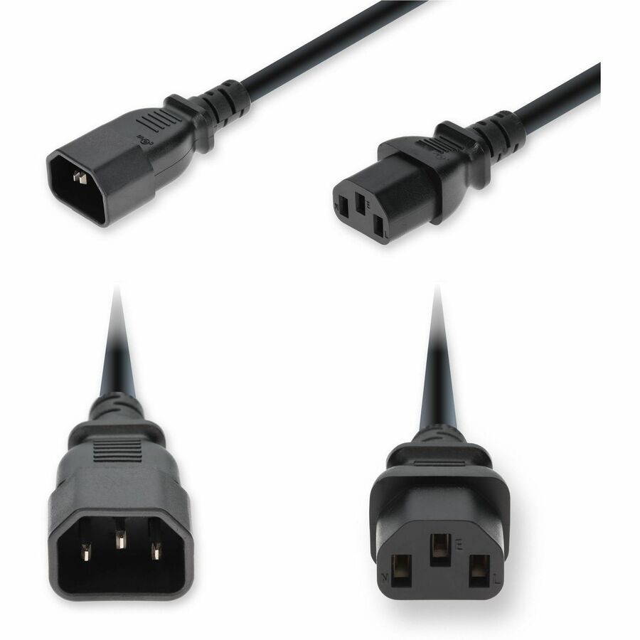 Proline 8ft C14 Male to C13 Female Standard Commercial 18 AWG 250V at 10A P