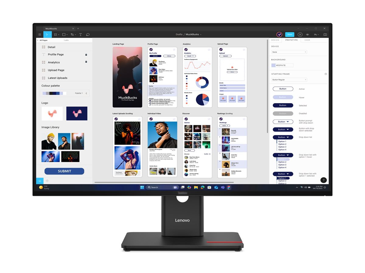 Lenovo ThinkVision T32UD-40 - LED monitor - 4K - 32" - HDR - with ThinkVisi