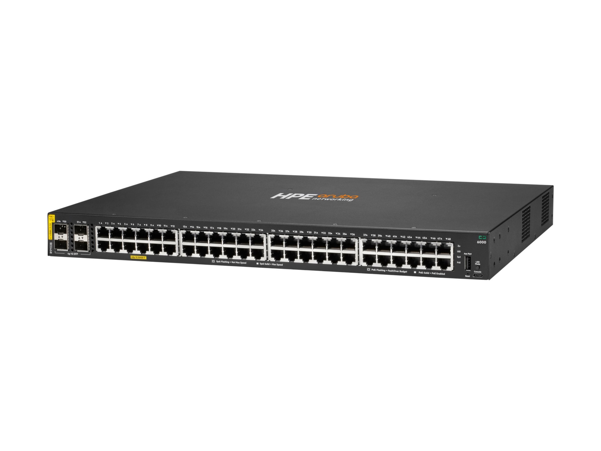 HPE Aruba Networking CX 6000 48p 10M/100M/1G Class4 PoE 4p SFP 1G 740W Swit