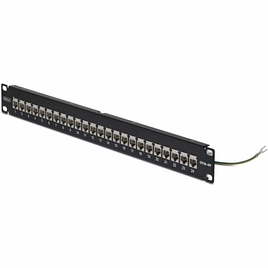 StarTech 24 Port 1U Feed Through Patch Panel, Cable Management, Rackmount S
