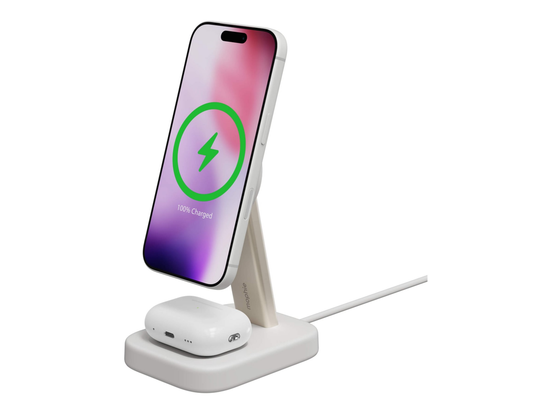 mophie wireless charging stand - 2-in-1 - + AC power adapter - 15 watt