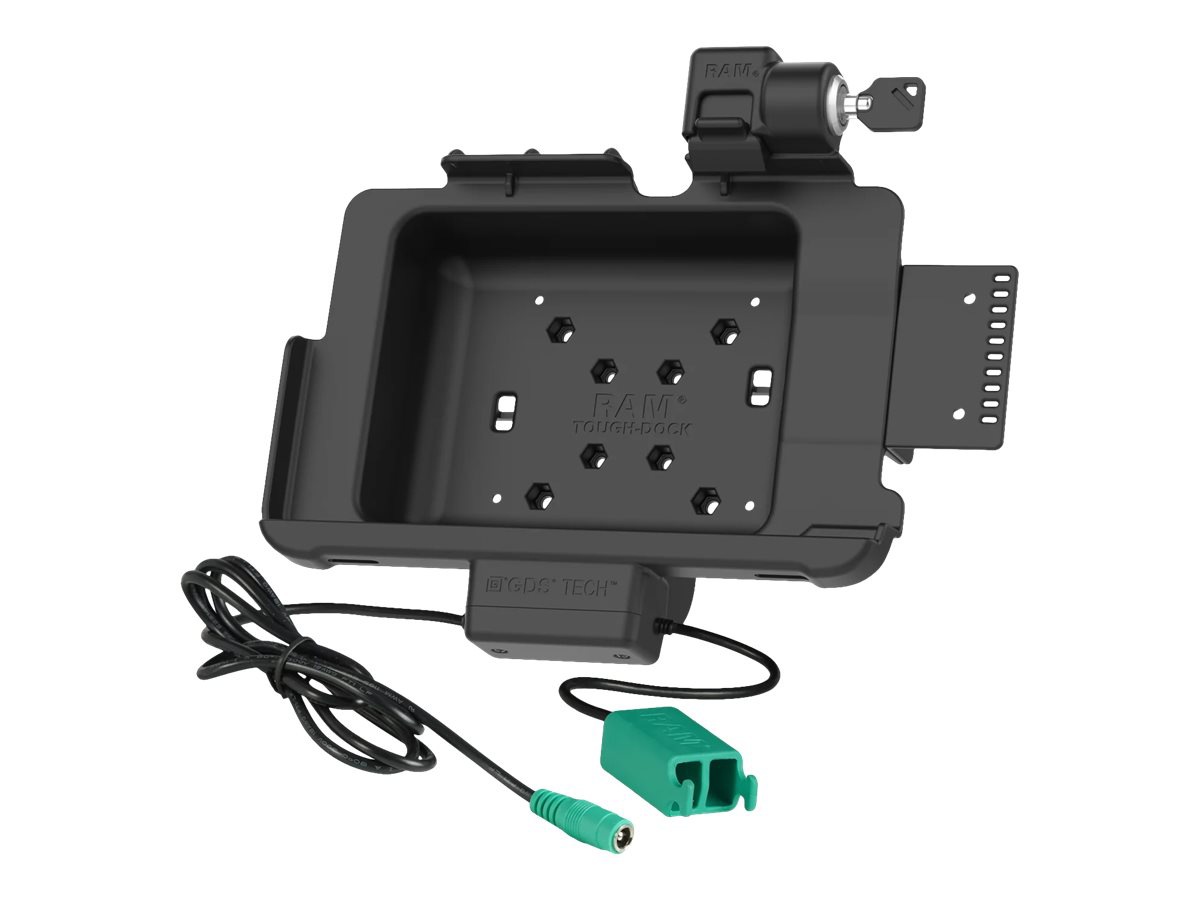 RAM Tough-Dock car charging holder - locking - 2 x USB, Pogo