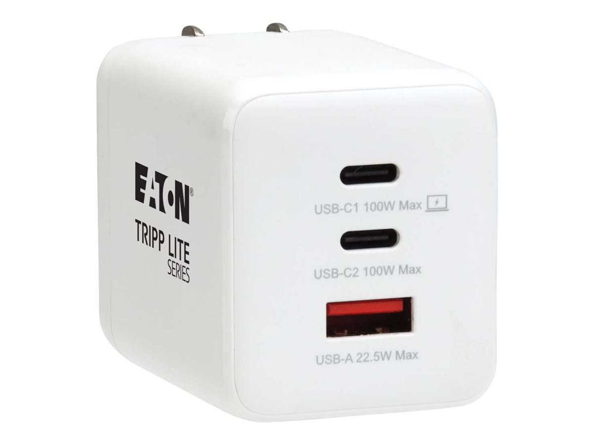 Eaton Tripp Lite Series power adapter - compact, GaN - 2 x USB-C, USB - 100