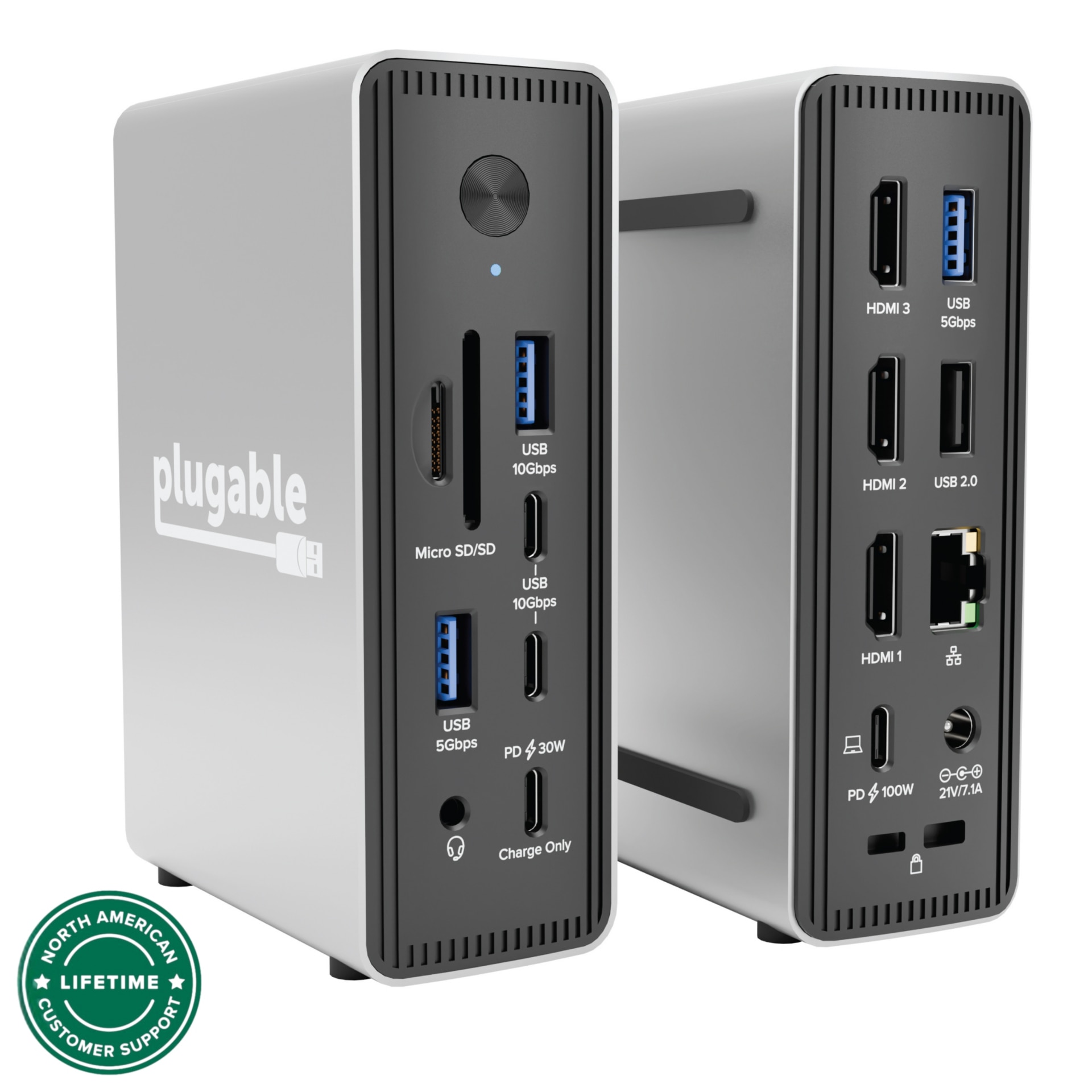 Plugable 15-in-1 USB-C MST Triple Display Docking Station with 2.5Gbps Ethernet and 100W Charging