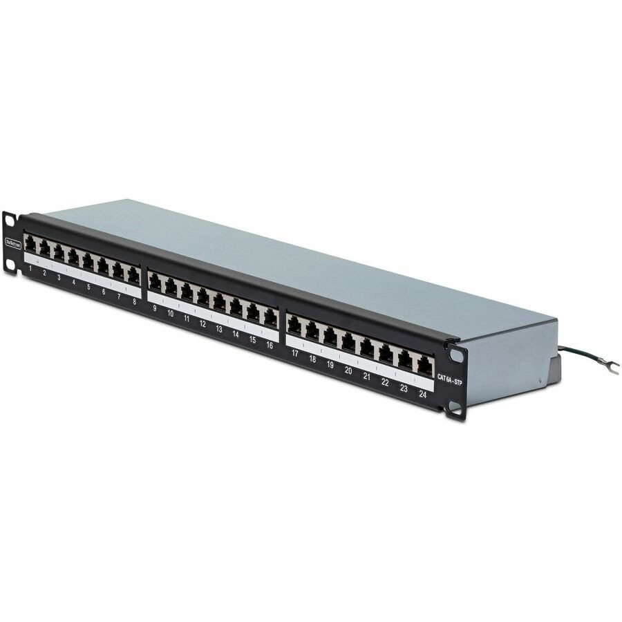 StarTech 24 Port 1U Shielded Cat6A Patch Panel, 110 Punch Down, Rackmount C
