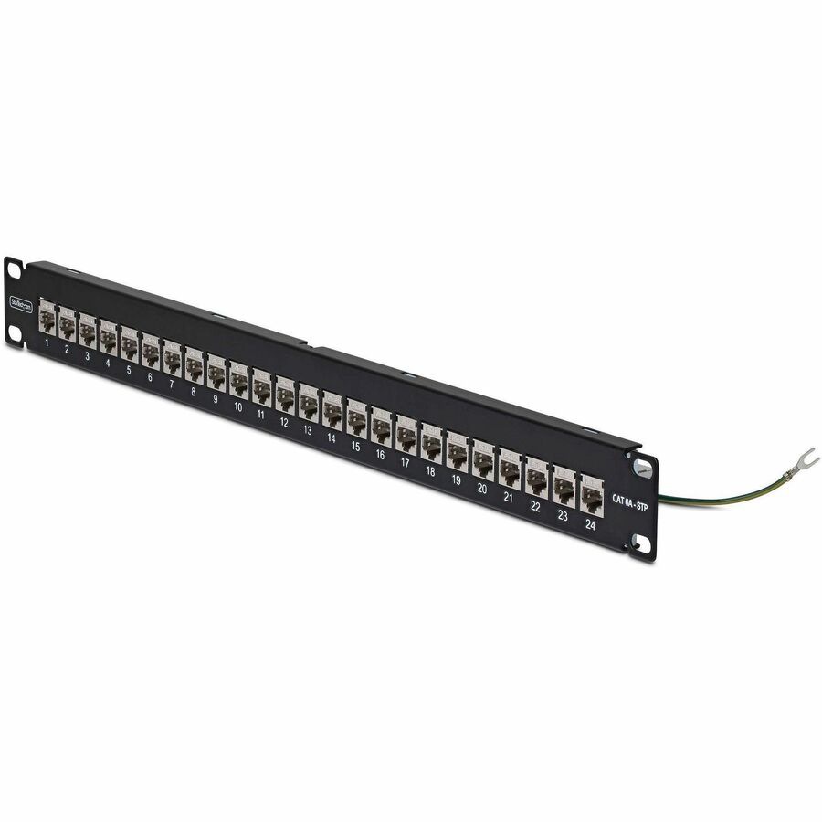 StarTech 24 Port 1U Feed Through Patch Panel, Cable Management, Rackmount S