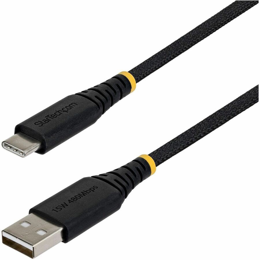 StarTech 6ft (1.8m) USB-A to USB-C Fast Charging Cable, 15W 3A, Braided Nyl