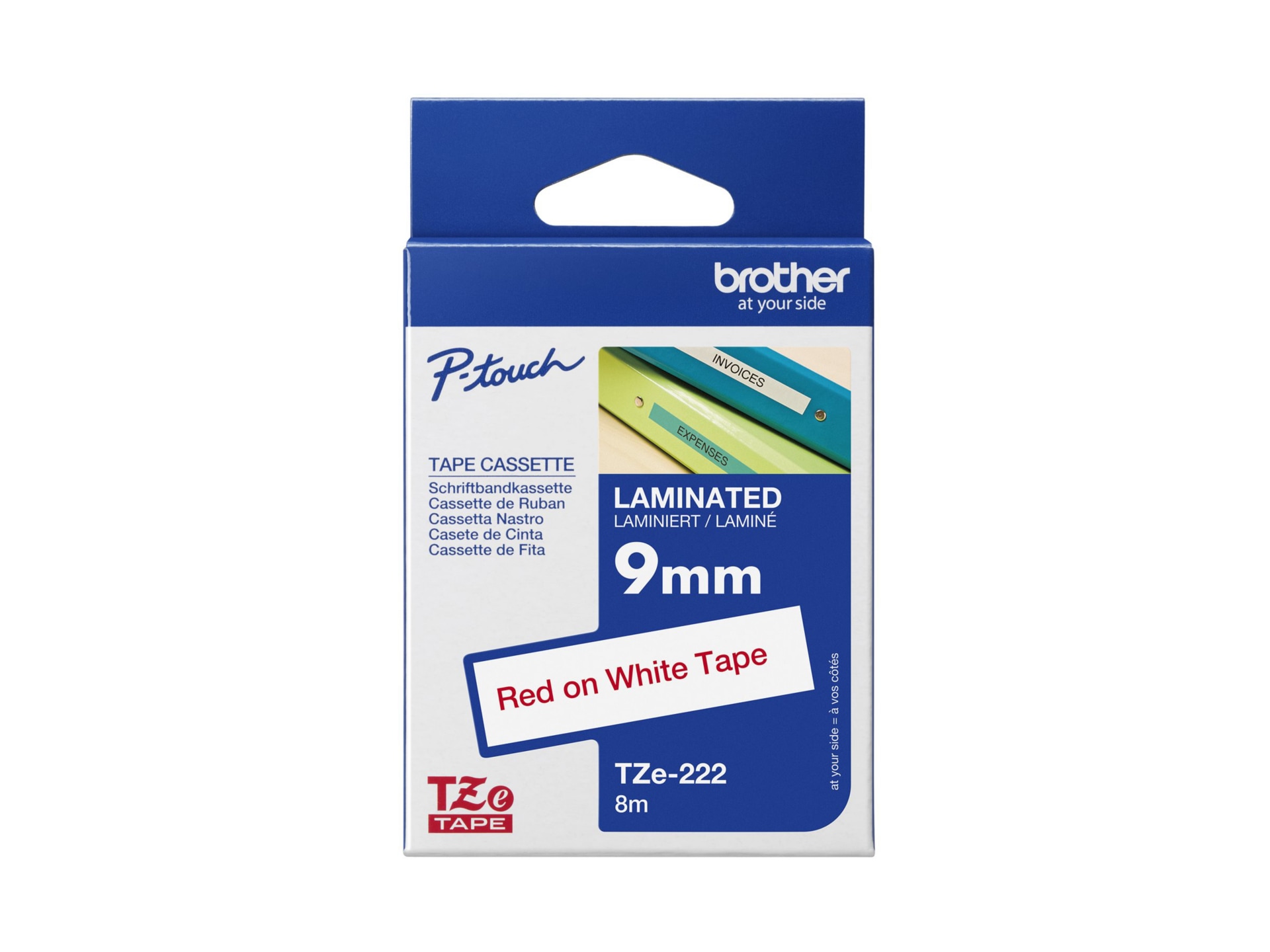 Brother TZe-222 - laminated tape - 1 cassette(s) - Roll (0.9 cm x 8 m)