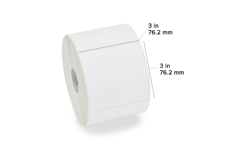 Zebra Label, Polyester, 3 x 3in, Thermal Transfer, Z-Ultimate