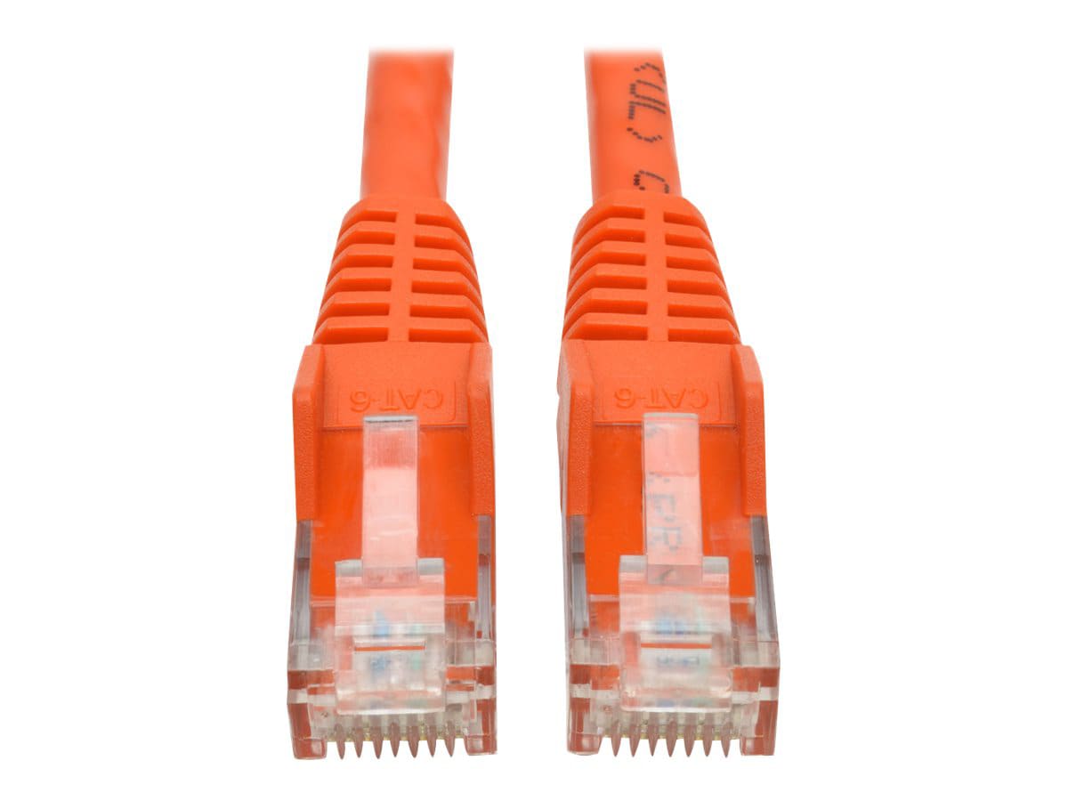 Eaton Tripp Lite Series Cat6 Gigabit Snagless Molded (UTP) Ethernet Cable (RJ45 M/M), PoE, Orange, 2 ft. (0.61 m) -