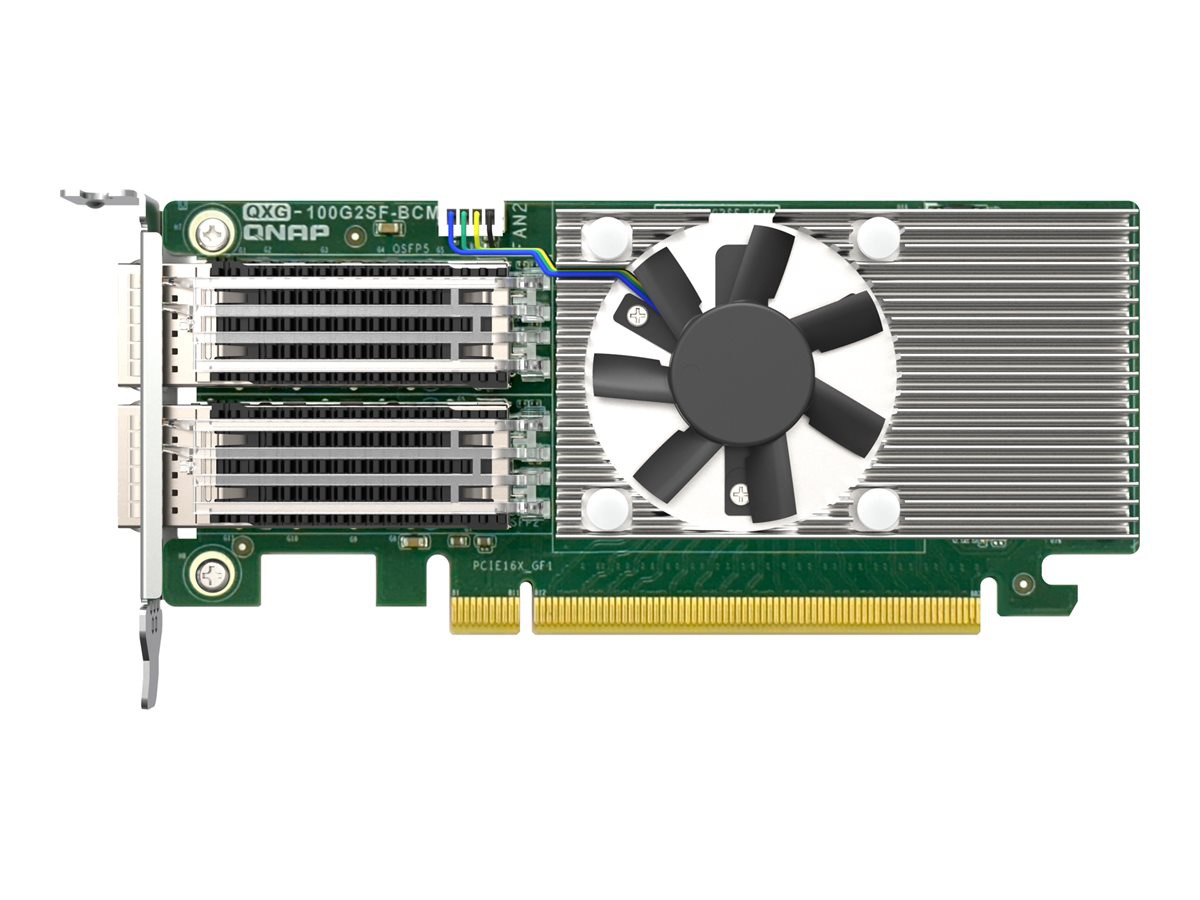 QNAP QXG-100G2SF-BCM - network adapter - PCIe 4.0 x16 - 100 Gigabit QSFP28