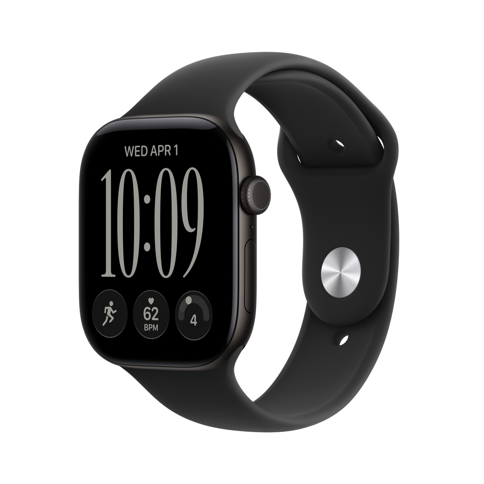 Apple Watch Series 12 - GPS - 46mm - Black Aluminum Case with Black Sport B