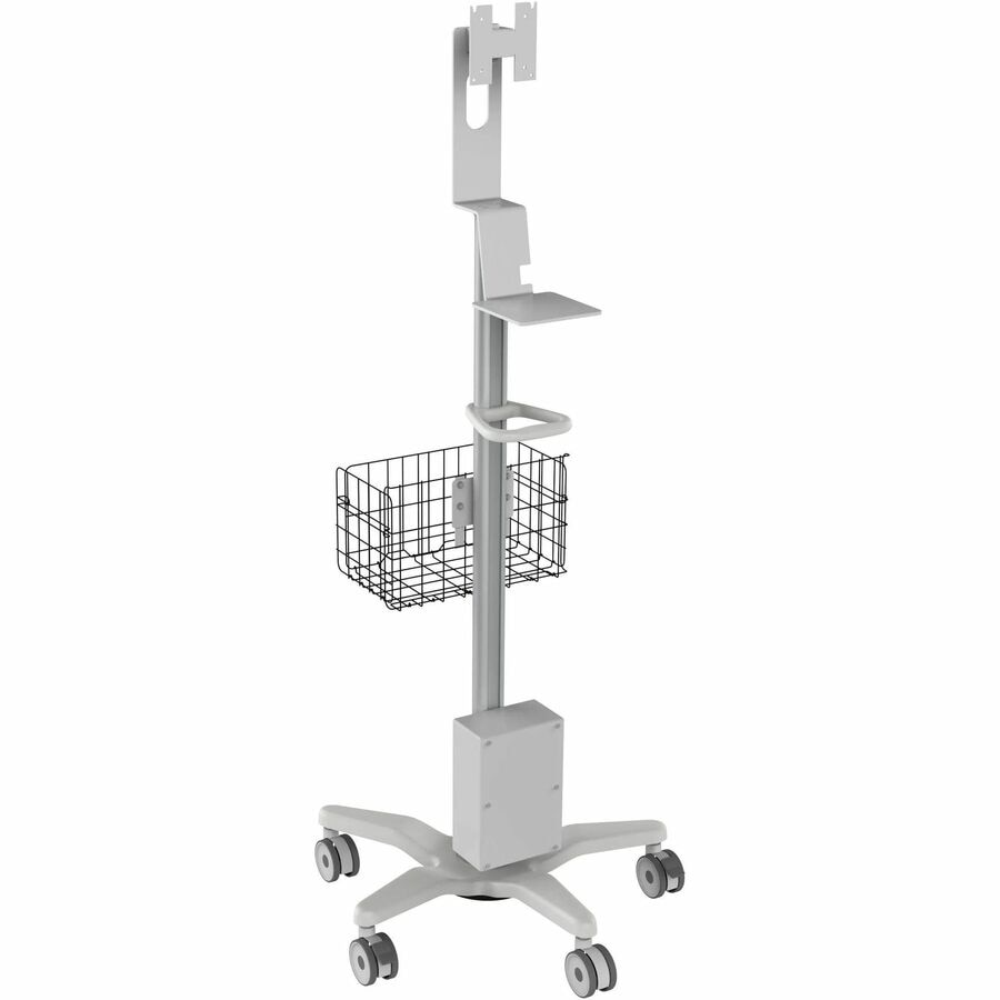 CTA Digital Medical Rolling Cart with Basket, Storage Box, and Handle Add-O