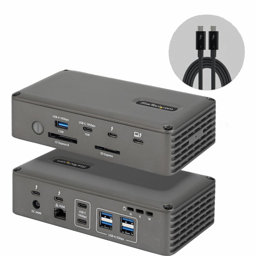 StarTech Thunderbolt 5 Dock with NVMe Slot, Mac and Windows, Dual 8K or Tri