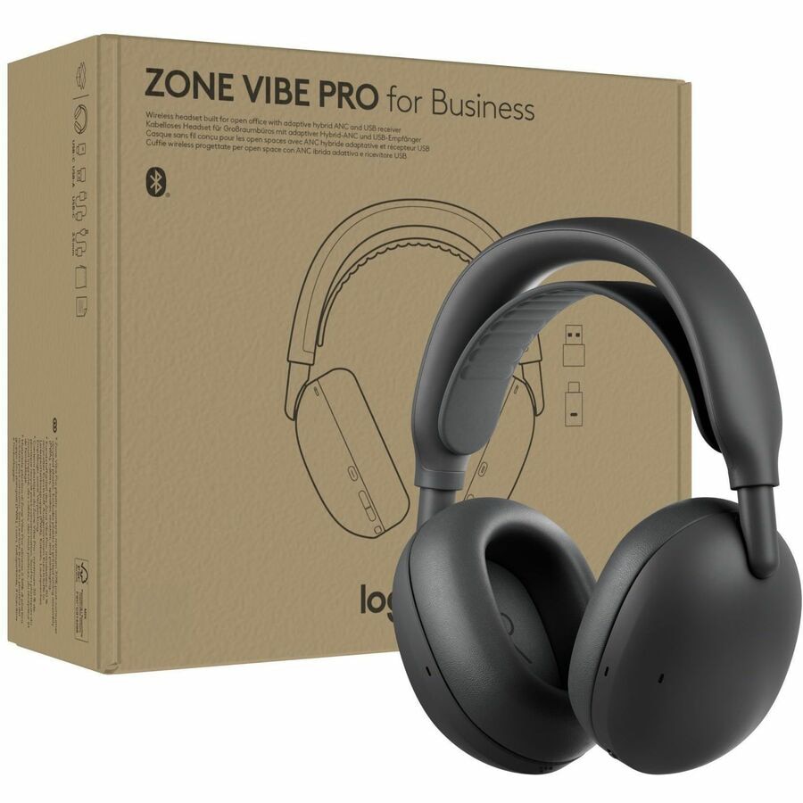 Logitech Zone Vibe Pro for Business Noise-Canceling Wireless Headset, Adapt