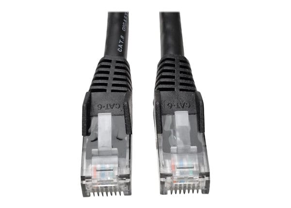 Tripp Lite 25ft Cat6 Gigabit Snagless Molded Patch Cable RJ45 M/M Black 25'  - patch cable - 25 ft - black - N201-025-BK - Cat 6 Cables 