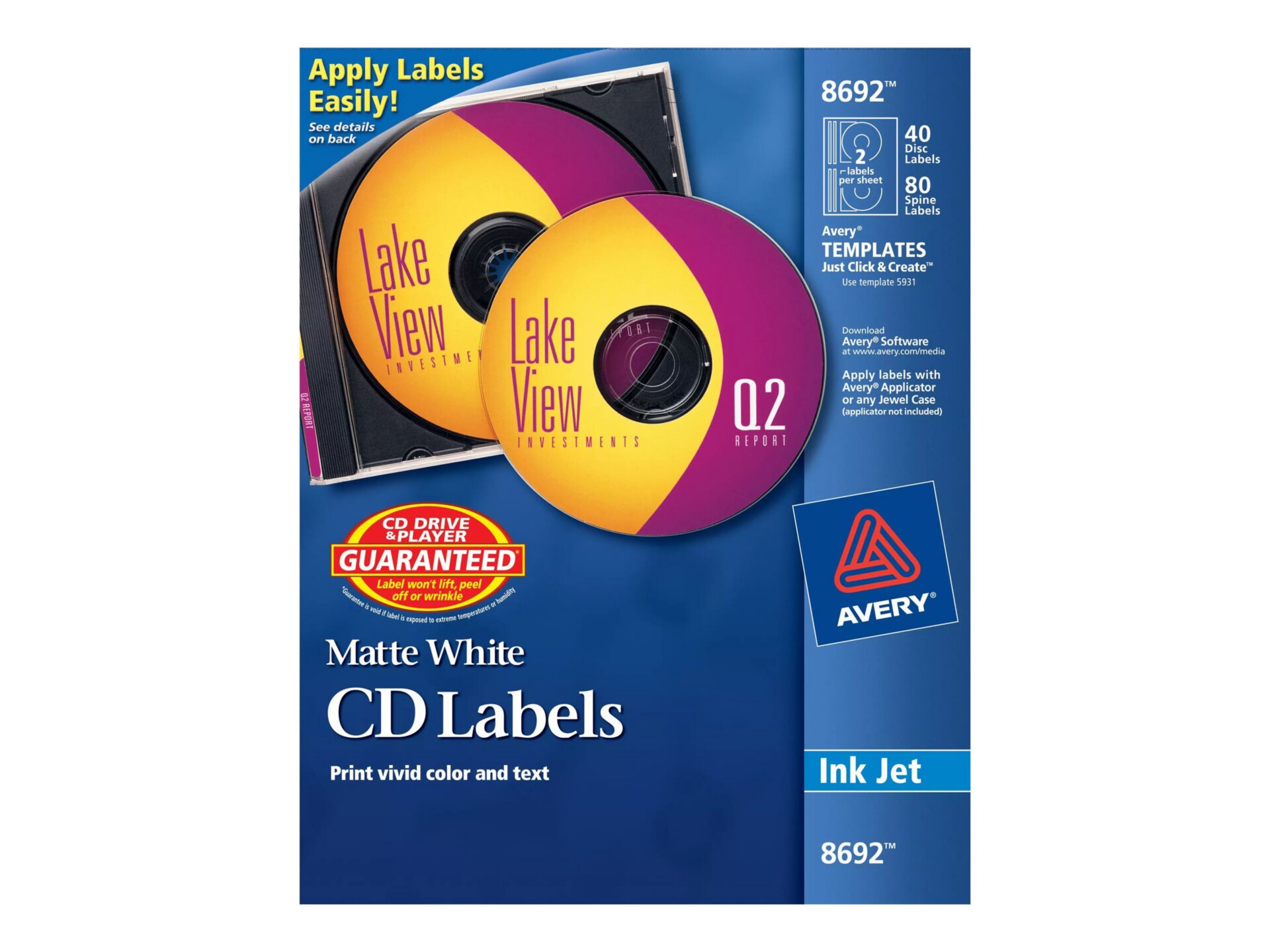 Avery Print-To-The-Edge - CD labels kit - matte