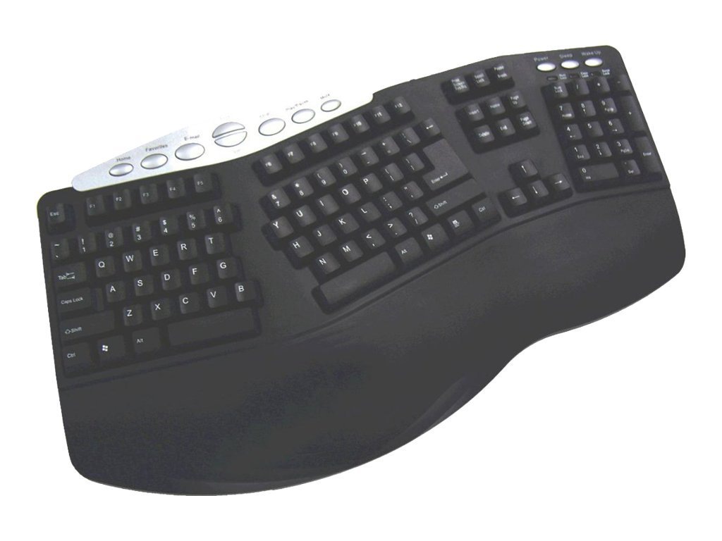 Adesso Tru-Form Media Contoured Ergonomic Keyboard with Hot Keys