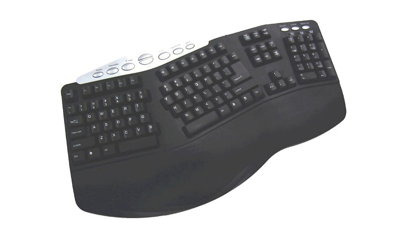 Adesso Tru-Form Media Contoured Ergonomic Keyboard with Hot Keys
