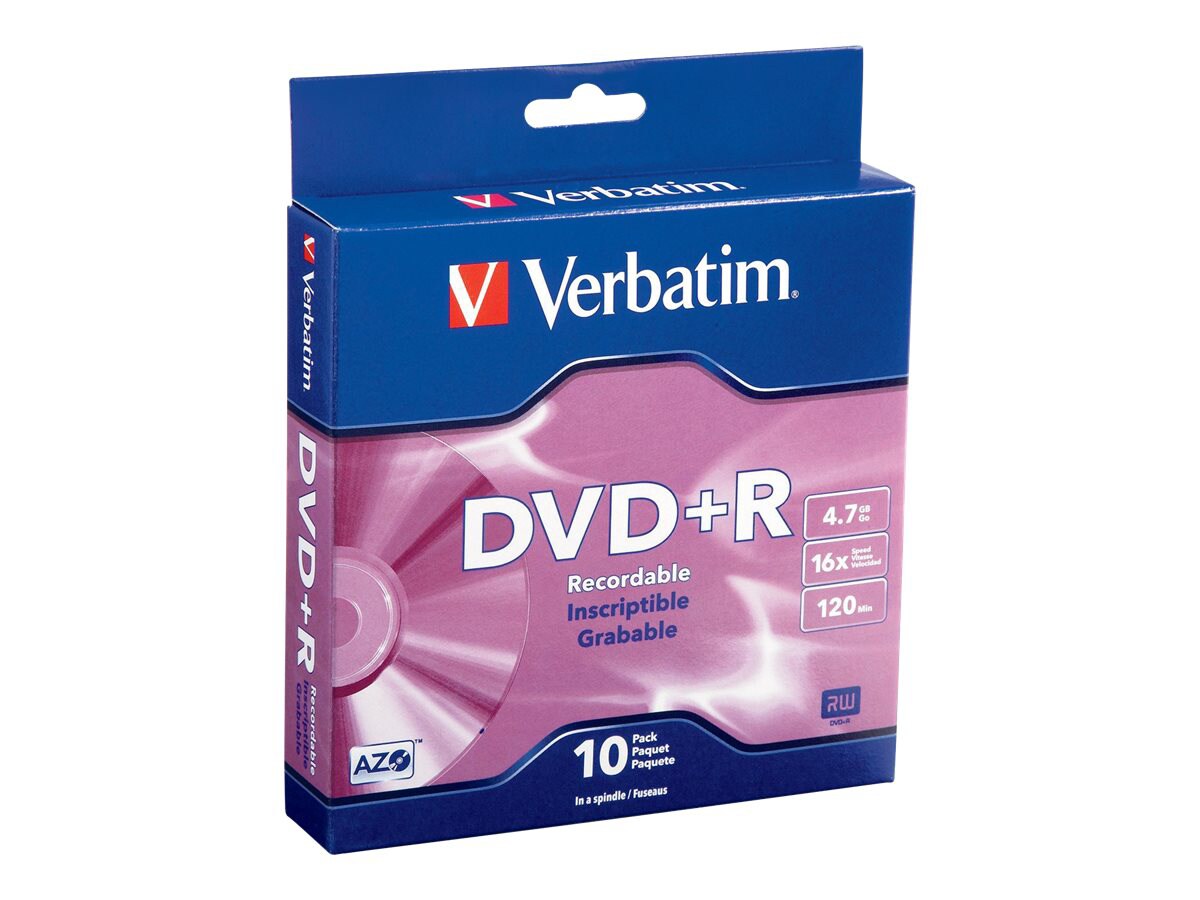 Verbatim - DVD+R x 10 - 4.7 GB - storage media