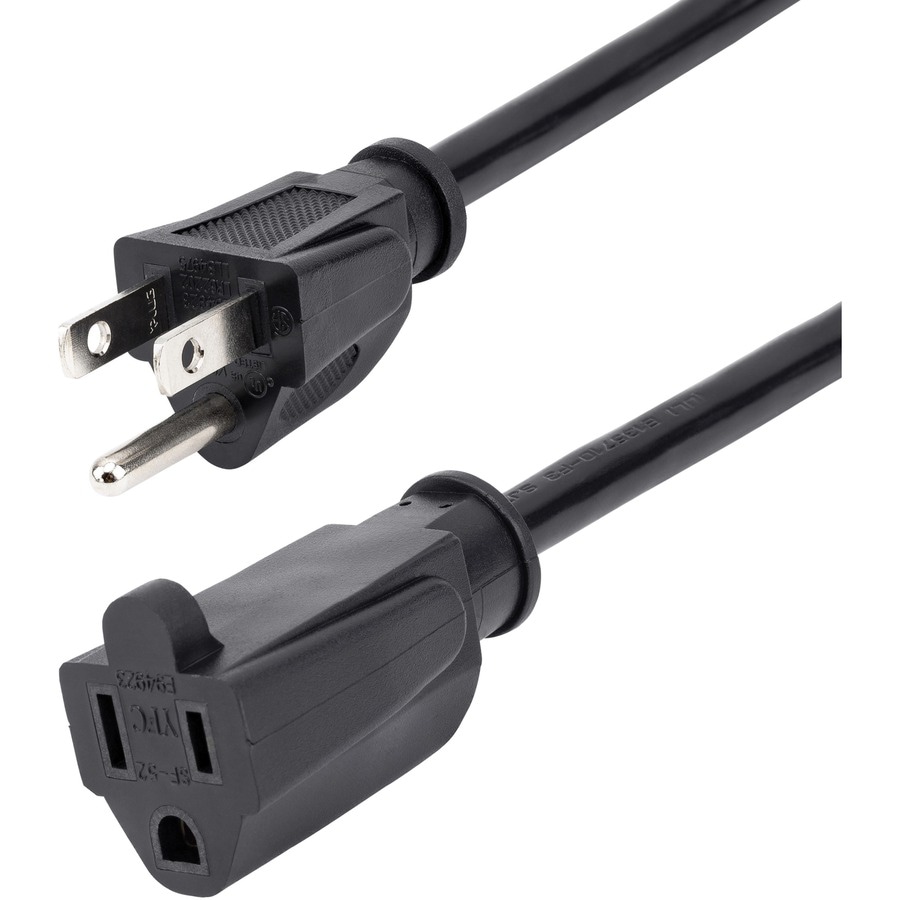 StarTech.com 1ft (0.3m) Short Extension Cord, 5-15R to 5-15P, 13A 125V