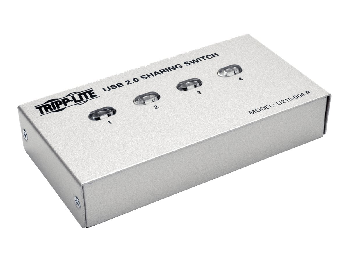 Tripp Lite 4-Port USB 2.0 Hi-Speed Printer / Peripheral Sharing Switch - USB peripheral sharing switch - 4 ports