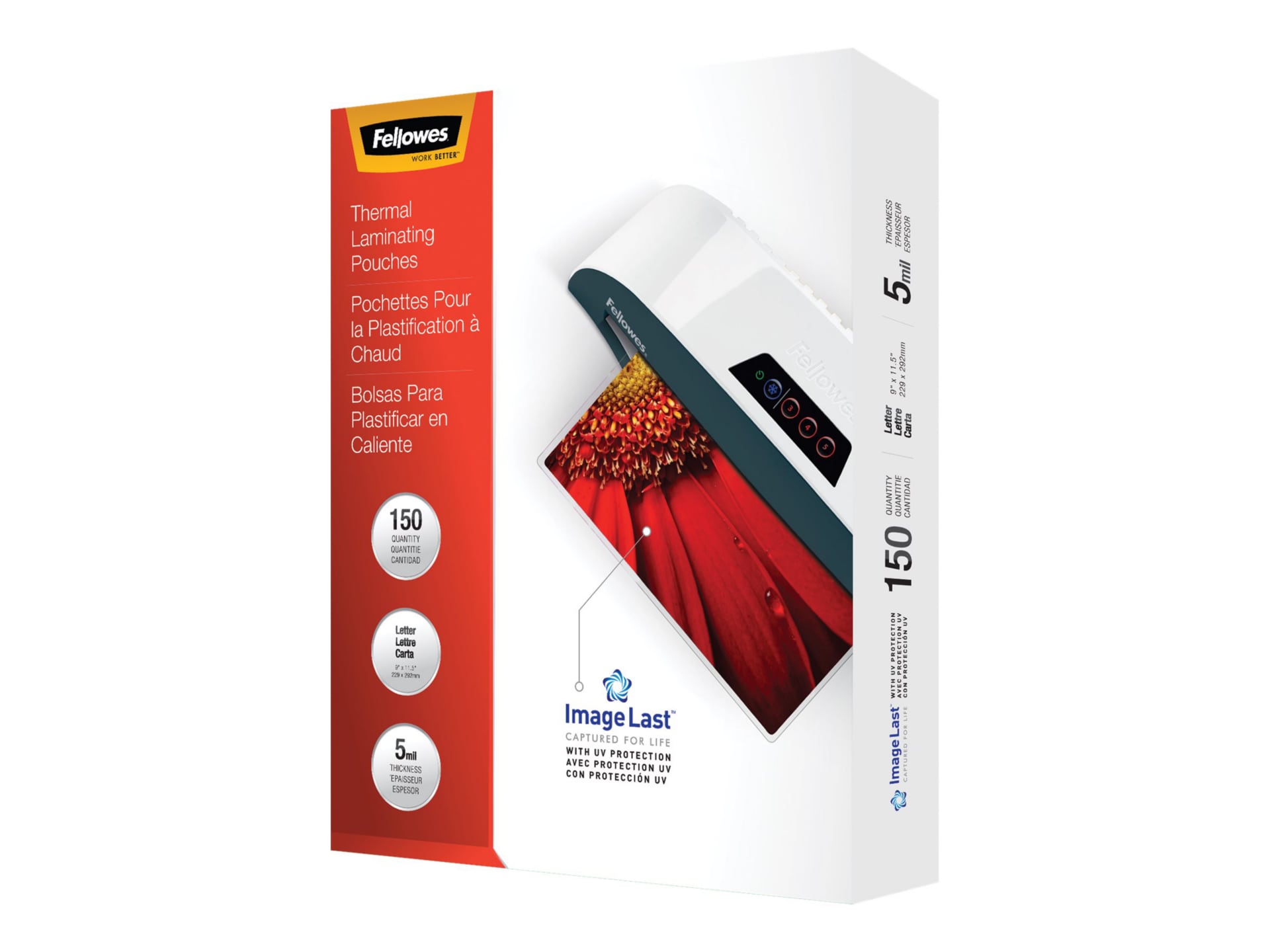 Fellowes ImageLast Letter - 100-pack - clear -  - glossy laminating pouches