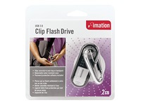 Imation USB 2.0 2GB Clip Flash Drive with tough, rubberized shell