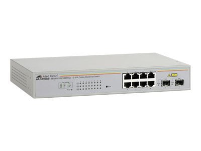 Allied Telesis 8-port 10/100/1000T + 2 Combo SFP Web Smart Switch