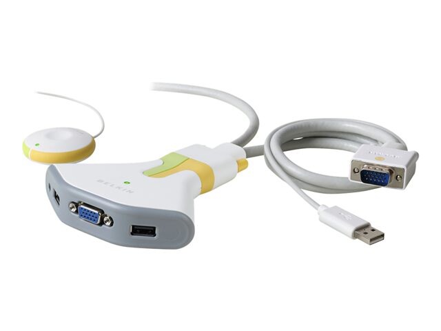 Belkin Flip 2 Port KVM Switch with Remote USB Cables