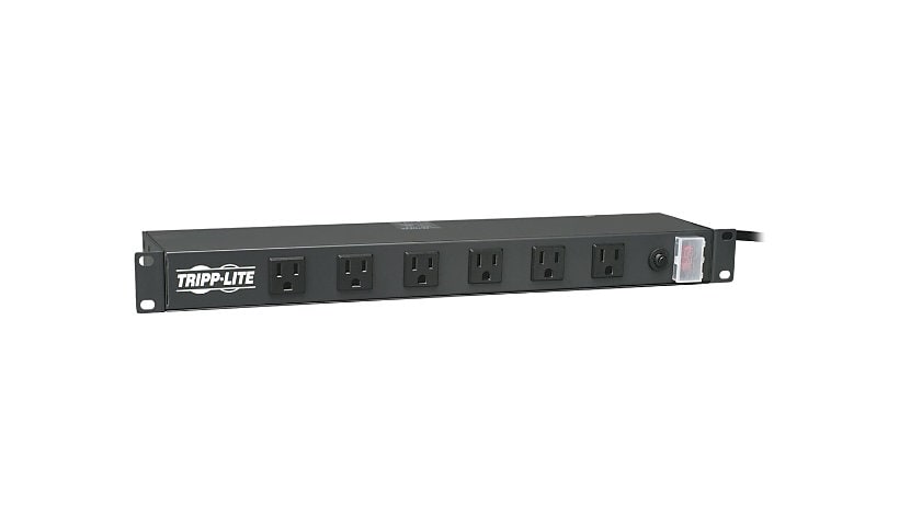 Tripp Lite Power Strip Rackmount Metal 120V 5-15R Right Angle 12 Outlet 1U - unité de distribution d'alimentation