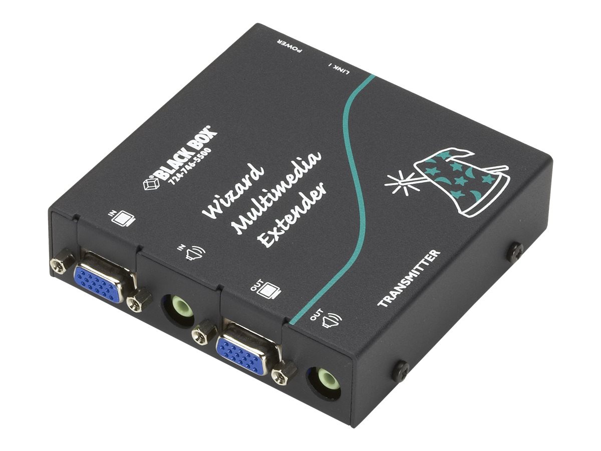 Black Box Wizard Multimedia Extender Single Video/Stereo Audio Transmitter - video/audio extender