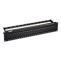 Black Box CAT6 48-Port Feed Through Patch Panel, 2U, RJ45/RJ45, F/F